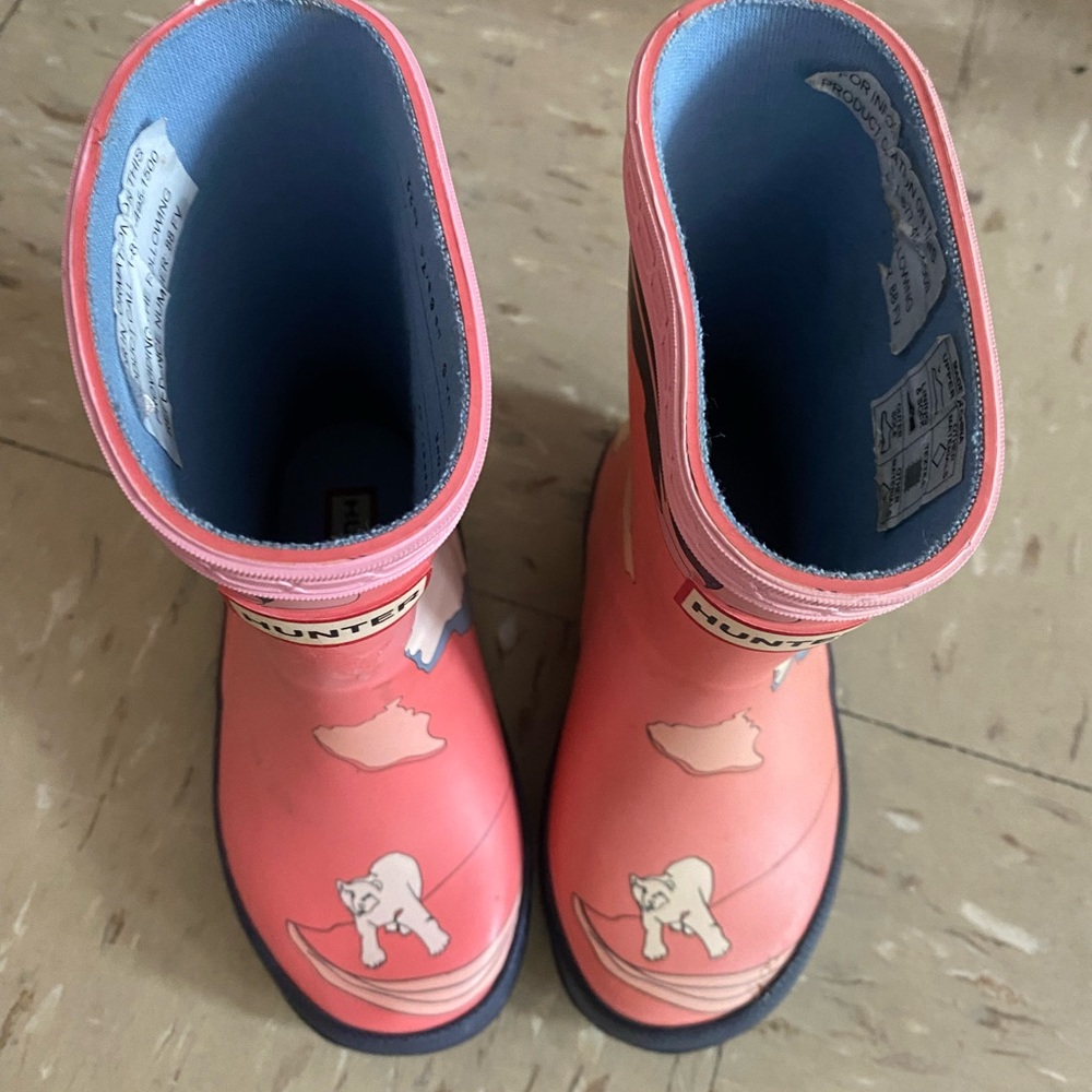 Hunter Pink Polar Bear Rain Boots